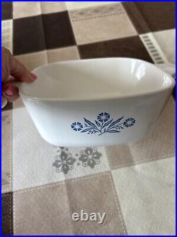 Rare Find! Pyrex Corning Ware(Vintage) white with blue flowers