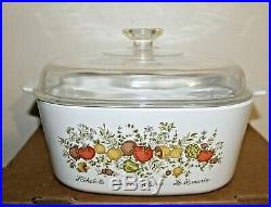 Rare SEE STAMP Vintage Corning Ware L'Echalote A 5 B SPICE OF LIFE Pyrex Domed