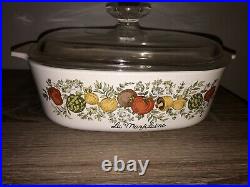 Rare SEE STAMP Vintage Corning Ware La Marjolaine A 2 B Spice Of Life WITH LID