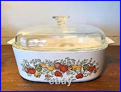 Rare Vintage 1960's Corning Ware Spice of Life. 4 QT. Casserole Dish