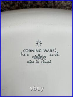 Rare Vintage 1960s Corning Ware Blue Cornflower, Made In Canada (5 pieces+lids)