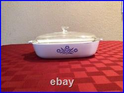 Rare Vintage 1961-1966 Blue Cornflower Corning Ware Casserole Dish With Lid