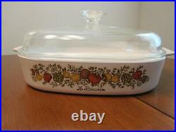 Rare Vintage 1970's Corning Ware Spice Of Life Covered Casserole Le Romarin