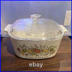 Rare Vintage CORNING WARE A-3-B La Marjolaine Spice of Life 3 QT Stamped With Lid
