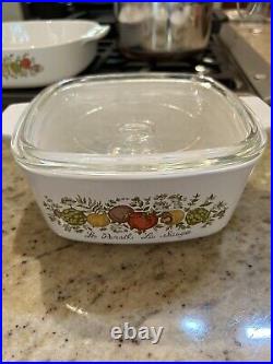 Rare Vintage CORNING WARE A-3-B La Marjolaine Spice of Life 3 QT Stamped With Lid