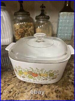 Rare Vintage CORNING WARE A-3-B La Marjolaine Spice of Life 3 QT Stamped With Lid