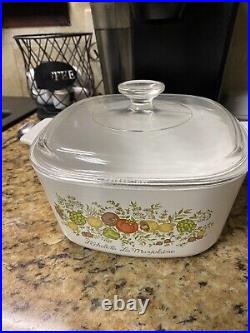 Rare Vintage CORNING WARE A-3-B La Marjolaine Spice of Life 3 QT Stamped With Lid