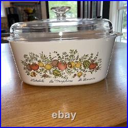 Rare Vintage CORNING WARE A-5-B La Marjolaine Spice of Life 5 QT Stamped With Lid