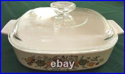 Rare Vintage CORNING WARE L' Echalote Spice of Life 1 QT Dish with Glass Lid