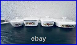 Rare Vintage CORNING WARE Spice of Life Dish Set 4 Pieces with Lids