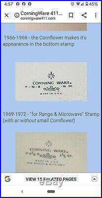 Rare! Vintage Corning Ware Blue Cornflower