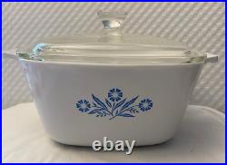 Rare Vintage Corning Ware Blue Cornflower-1/3/4 Qt. P-1-1 3/4-B with lid! Great