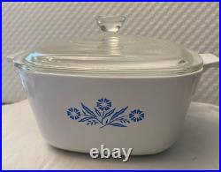 Rare Vintage Corning Ware Blue Cornflower-1/3/4 Qt. P-1-1 3/4-B with lid! Great