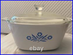 Rare Vintage Corning Ware Blue Cornflower-1/3/4 Qt. P-1-1 3/4-B with lid! Great