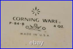 Rare Vintage Corning Ware Blue Cornflower 4 Qt. Sauce Pot with Glass Lid P-84-B