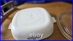 Rare Vintage Corning Ware Blue Cornflower 9 Inc- A-5with Lid