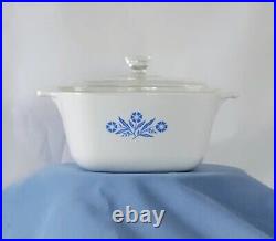 Rare Vintage Corning Ware Blue Cornflower Backing Casserole 1 3/4 QT P-1 3/4 B