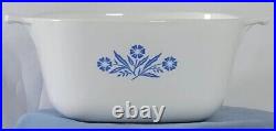 Rare Vintage Corning Ware Blue Cornflower Backing Casserole 1 3/4 QT P-1 3/4 B