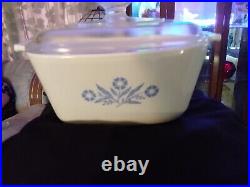 Rare Vintage Corning Ware Blue Cornflower Bake Casserole 1 3/4 Qt P-1 3/4-b