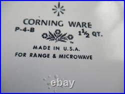 Rare Vintage Corning Ware Blue Cornflower Casserole 1 3/4 QT P-1 3/4 B w HANDLE