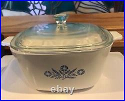 Rare Vintage Corning Ware Blue Cornflower Casserole Dish 1-3/4 Quart withLid