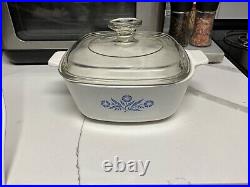 Rare Vintage Corning Ware Blue Cornflower Casserole P- 1 1/2b 1 1/2qt