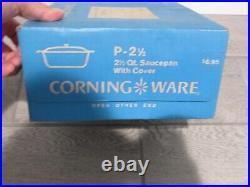 Rare Vintage Corning Ware Blue Cornflower Casserole P-2 1/2 NEVER USED in BOX