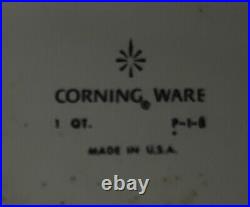 Rare Vintage Corning Ware Blue Cornflower P-1-B 1 QT with Lid