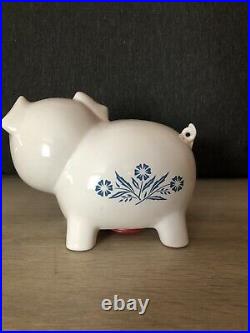 Rare Vintage Corning Ware Blue Cornflower Piggy Bank with Original Stopper