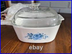 Rare Vintage Corning Ware Blue Velvet Large A-5-B 5 Liter Mint Condition