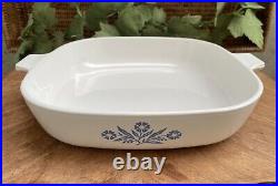 Rare Vintage Corning Ware Casserole Dish Blue Cornflower P-10-B 10 Flaw on Lid