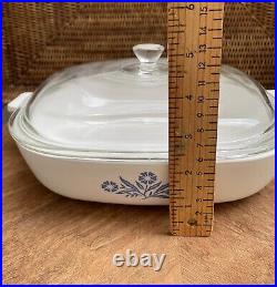 Rare Vintage Corning Ware Casserole Dish Blue Cornflower P-10-B 10 Flaw on Lid