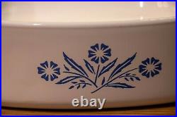 Rare Vintage Corning Ware Casserole Dish Blue Wild Flowers Print A-2-B 2-liter