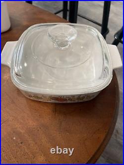 Rare Vintage Corning Ware L'Echalote La Marjolaine Spice of Life 1qt glass lid