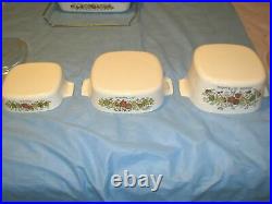 Rare, Vintage, Corning Ware, Microwaveable, Glass, White, Floral Pattern