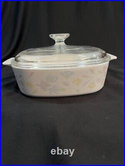 Rare Vintage Corning Ware Pastel Bouquet Casserole Dishes