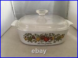 Rare Vintage Corning Ware Spice Of Life La Marjolaine 2 Qt Dish WithLid