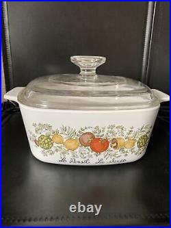 Rare Vintage Le Persil La Sauge A-1 1/2 -B 1 1/2 Qt Corning Ware Casserole withLid