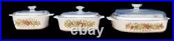 Rare Vintage Spice Of Life L'echalote 1970-80's Bake Casserole Corningware Set