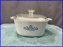 Rare Vintage Stamped blue cornflower Corning Ware