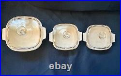Rare vintage corning ware 3-pc spice of life set with lids