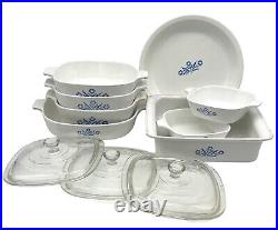 Set Of 8 Pieces And 3 Lids Vintage Corning Ware Blue Cornflower Different Sizes
