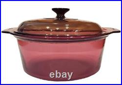 Set of 13 Vision WARE Visions Corning PYREX Cranberry Glass Cookware with Lids