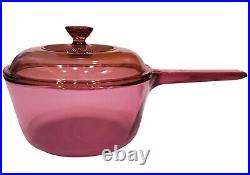 Set of 13 Vision WARE Visions Corning PYREX Cranberry Glass Cookware with Lids