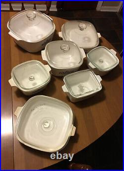 Set of 7 Vintage Corning Ware Baking Dishes Blue Cornflower Pattern