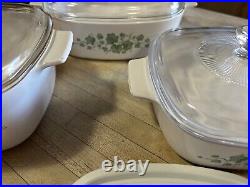 Set of 8 pcs Corning Ware Callaway Ivy 1L & 1.5L & 2L USA