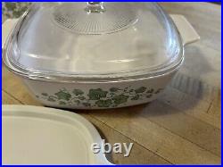 Set of 8 pcs Corning Ware Callaway Ivy 1L & 1.5L & 2L USA