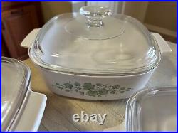 Set of 8 pcs Corning Ware Callaway Ivy 1L & 1.5L & 2L USA