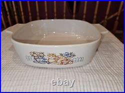 Super Rare Vintage Corning GARDEN CAT 2 Qt. Casserole A-2-B 2L