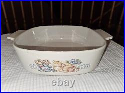 Super Rare Vintage Corning GARDEN CAT 2 Qt. Casserole A-2-B 2L